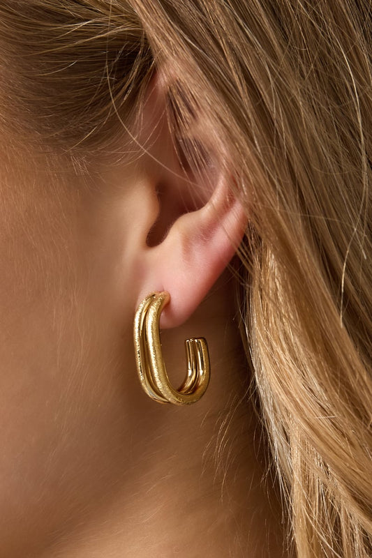 Hoop oorbellen lines 