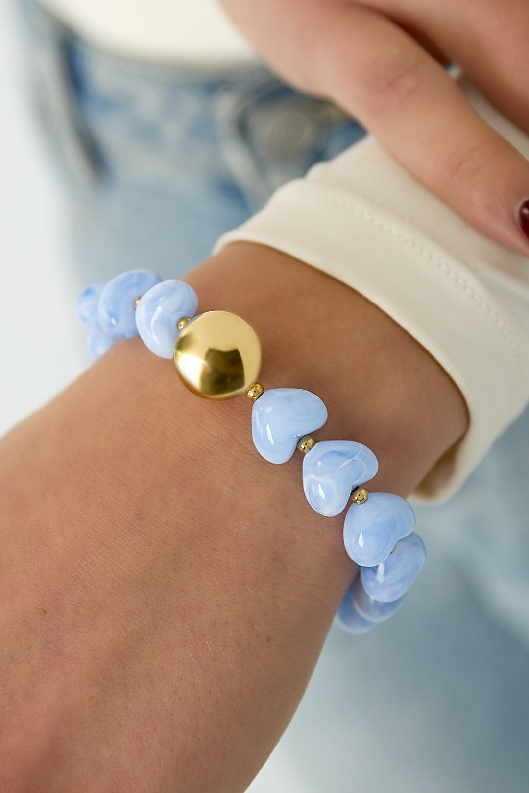 Armbanden met acryl kralen Hart 